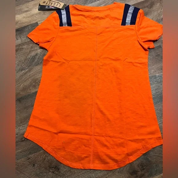 NFL Denver Broncos Tee T-Shirt Girl Fitted Lg 14 Football Short Sleeve Orange - Picture 4 of 5